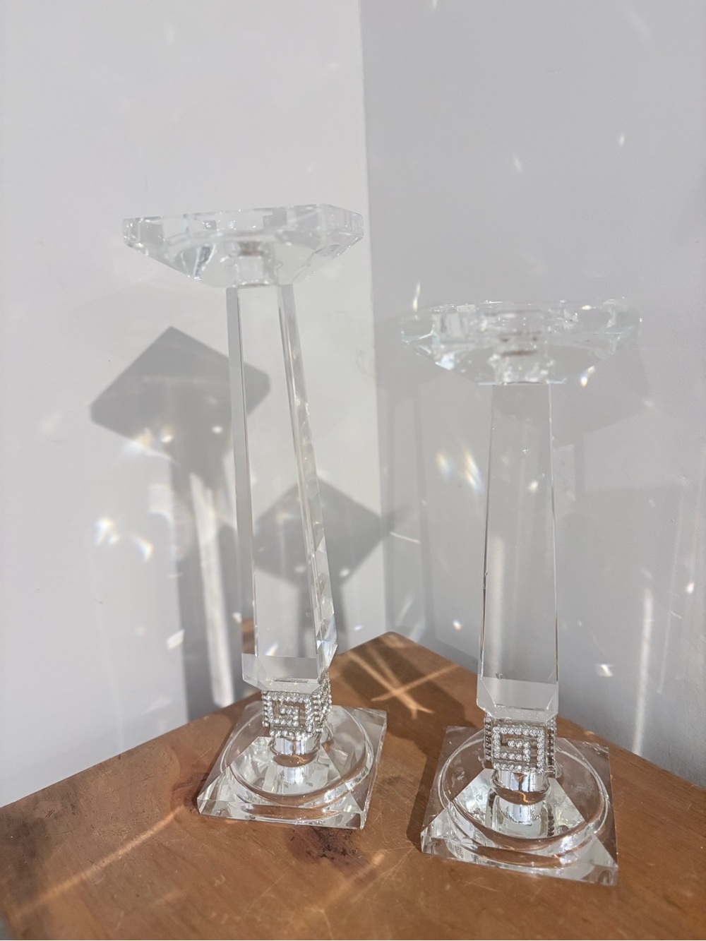 A&B Home Candle Holders with Rhinestone Accent - Set of 2